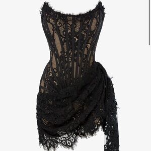 HEIRESS lace black corset dress